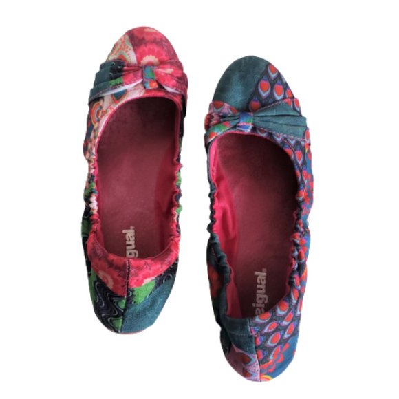 Desigual Shoes - Desigual floral canvas fabric ballet flats